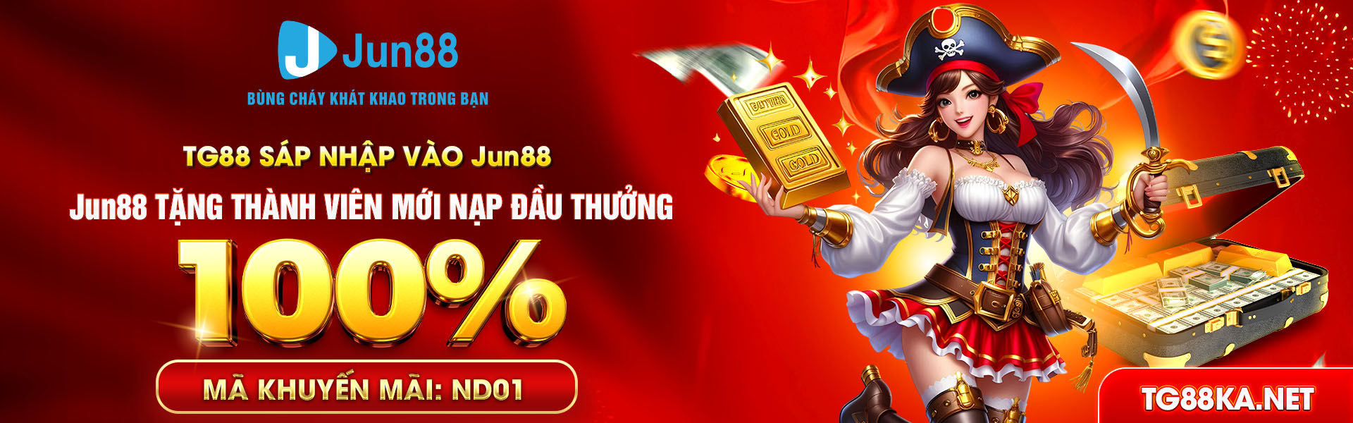 TG88 sáp nhập Jun88 tặng nạp mới 100%